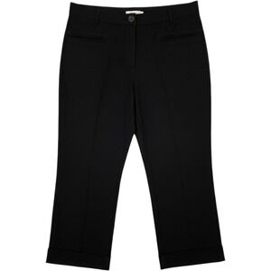 Betabrand Dress Pant Yoga Pants Black Cropped Cuffed Straight‎ Leg Petite Large